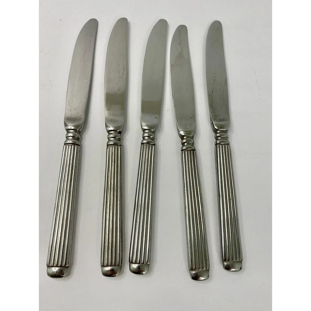 Hampton Silversmiths MONUMENT Ribbed 18/10 Dinner Knives Set Of 5 Knife